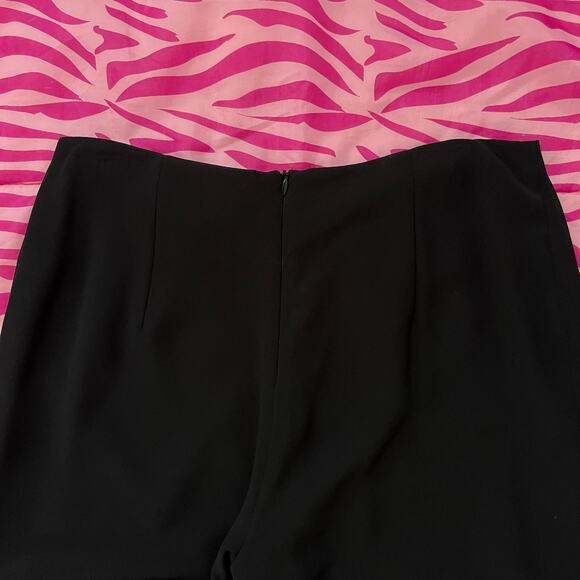 Vintage 90s / Y2K Ruffle Hem Flare Black Pants Latin Ballroom // Size 8 Medium - Picture 3 of 5